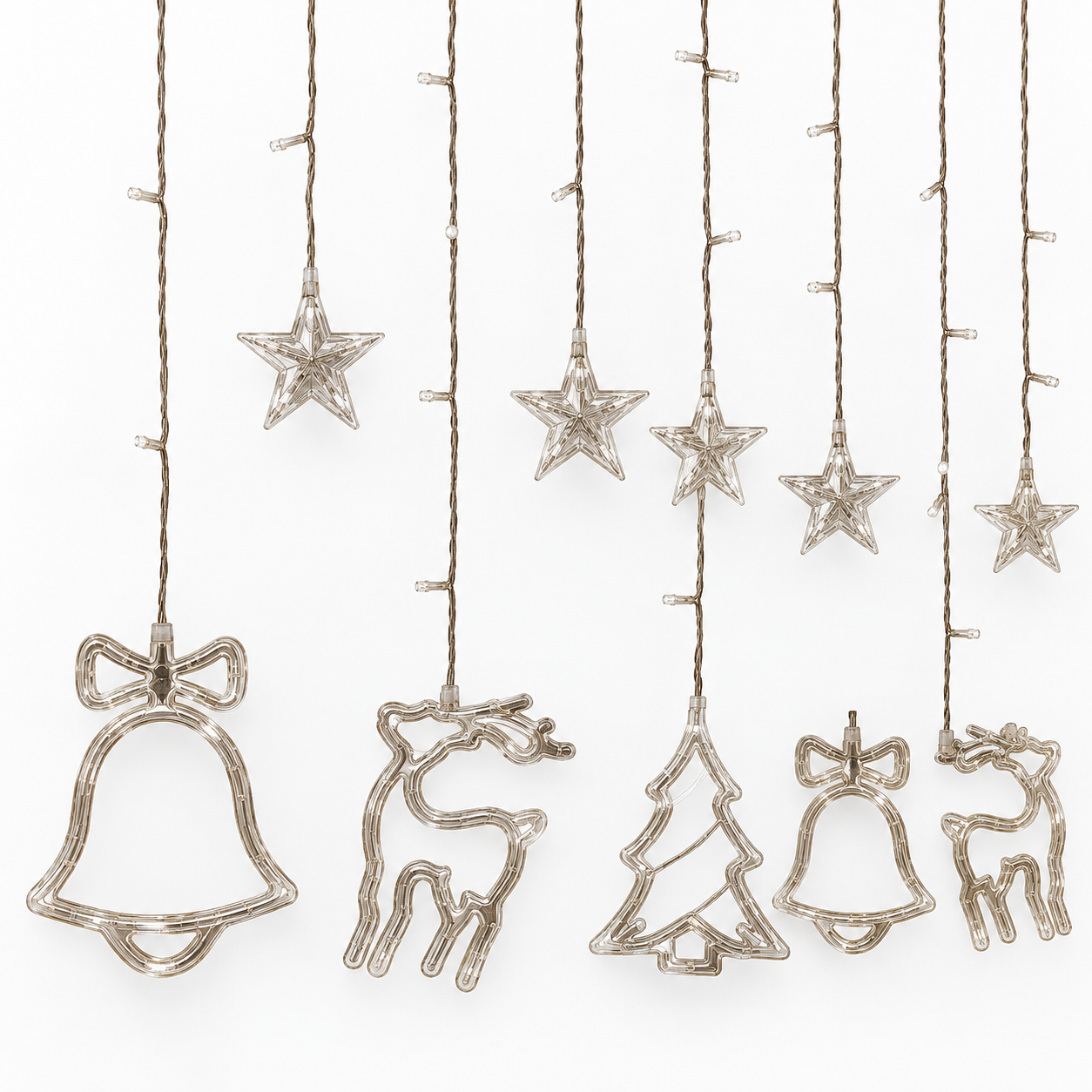 RANJIMA Christmas LED Curtain String Lights Stars and Bell